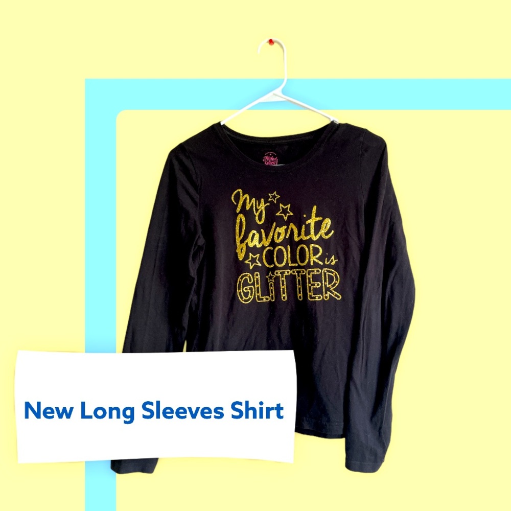Girls Glittery Long Sleeves Shirt